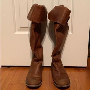 Spirit by Lucchese Size 8 Brown Leather Knee Boots